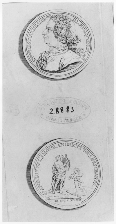 Andre Cardinal Destouches, graviert nach einer Medaille von 1732, ca. 1750 von Louis Crepy